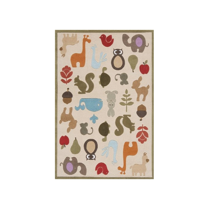 Momeni Rugs Lil' Mo Whimsey Hand Made Area Rug, 4' x 6', Ivory