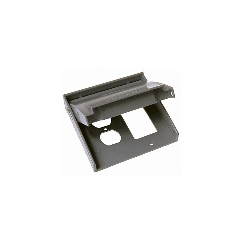 Hubbell-Bell 5033-0 2-Gang Weatherproof Vertical Duplex Receptacle Device Cover, Gray