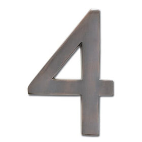 Architectural Mailboxes 3582DC-4 Brass 4-Inch Floating House Number, Dark Aged Copper"4"