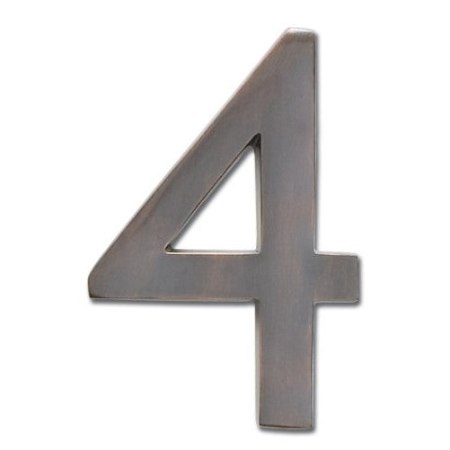 Architectural Mailboxes 3582DC-4 Brass 4-Inch Floating House Number, Dark Aged Copper"4"
