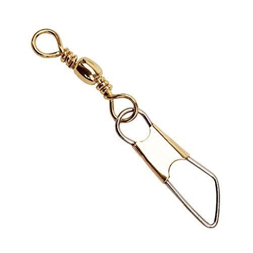 Eagle Claw Brass Barrel Swivel with Safety Snap, Size 18