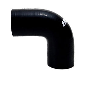 HPS HTSEC90-162-BLK Silicone High Temperature 4-ply Reinforced 90 degree Elbow Coupler Hose, 75 PSI Maximum Pressure, 3.75" Leg Length on each side, 1-5/8" ID, Black