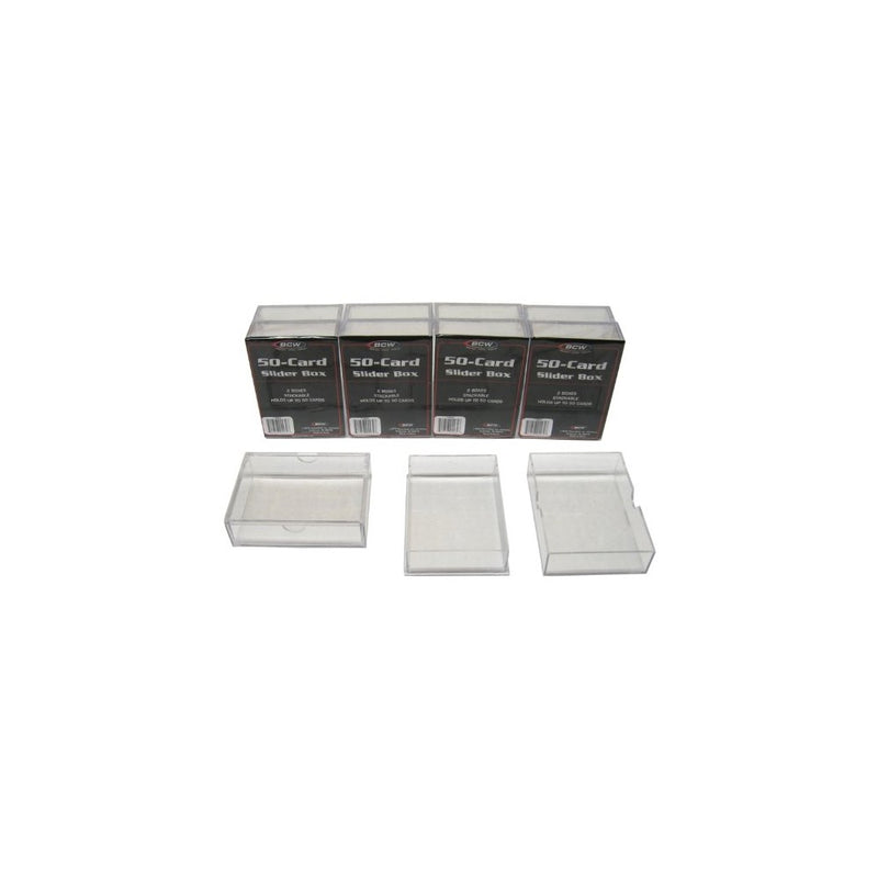 10 BCW Brand 50 Trading Card Capacity Slider Box / Holder / Case - BCW-SB50 - Protect Your Valuable Sports and Gaming Cards!