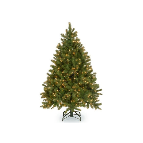 National Tree 4.5 Foot "Feel Real" Downswept Douglas Fir Tree with 450 Clear Lights, Hinged (PEDD1-312-45)