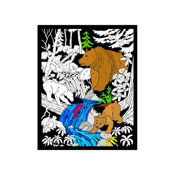 Bears - 16x20 Fuzzy Velvet Coloring Poster
