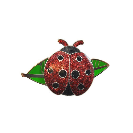 Navika Ladybug Glitzy Ball Marker with Leaf Kicks Candy Shoe Ornament