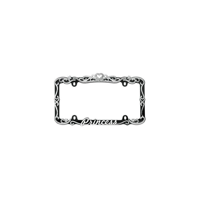 Cruiser Accessories 22635 Chrome/Black Princess License Plate Frame