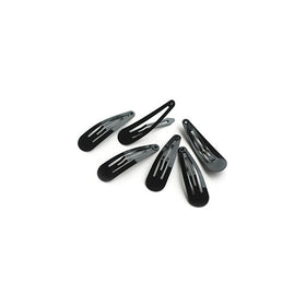 Just Basic Black Metal Hair Snap Clips, Set of 12