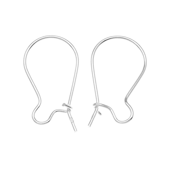 Beadaholique Sterling Earring Hooks Kidney Wires, 21-Gauge, Silver, Pair of 5