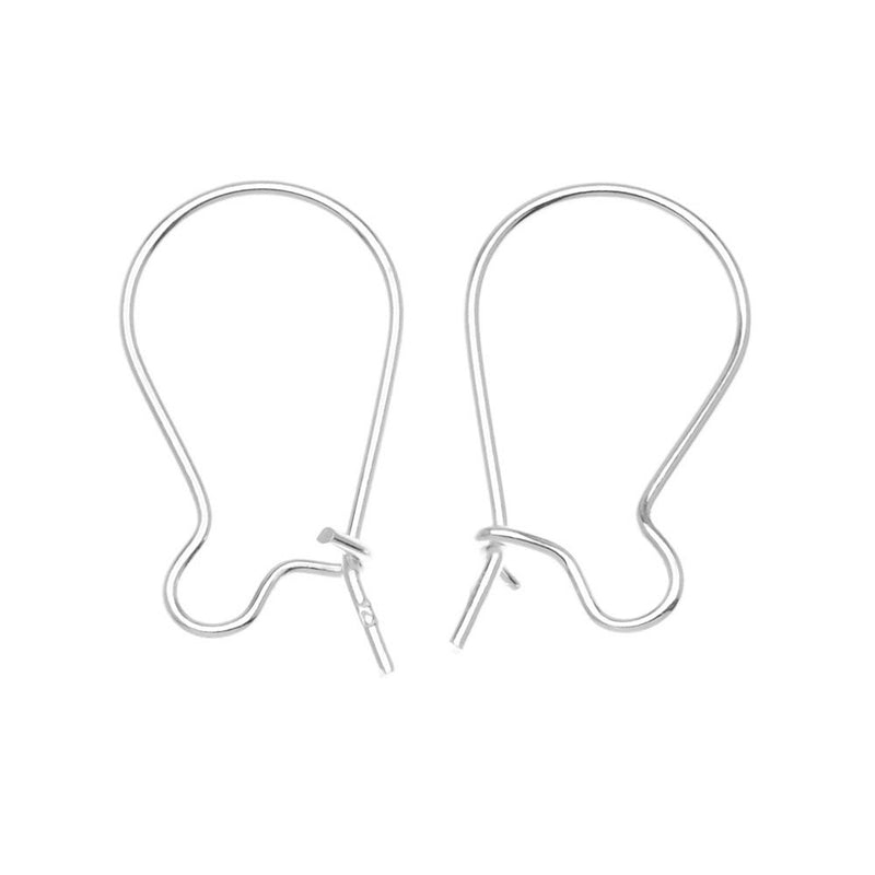 Beadaholique Sterling Earring Hooks Kidney Wires, 21-Gauge, Silver, Pair of 5