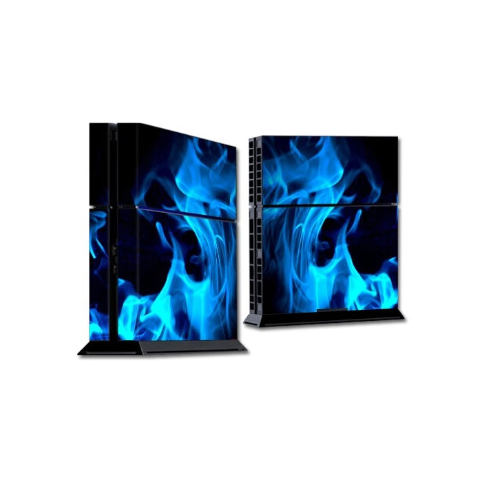 MightySkins Protective Vinyl Skin Decal Cover for Sony PlayStation 4 PS4 Console Sticker Skins Blue Flames