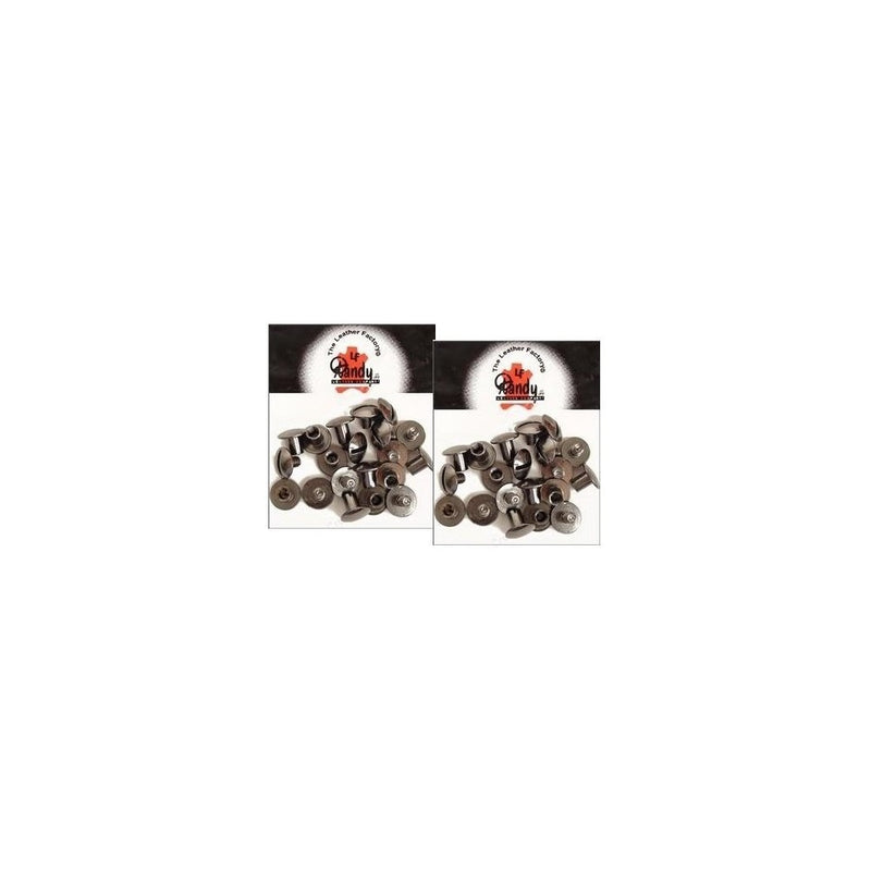 Tandy Leather 1/4" Black Chicago Screws 1290-04 -- TWO 10 Packs