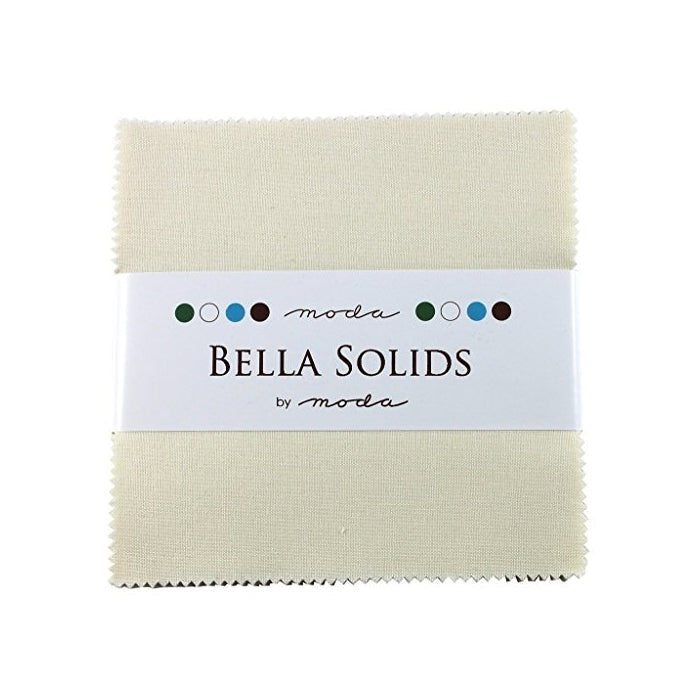 Bella Solids Ivory Moda Charm Pack By Moda Fabrics; 42 - 5" Quilt Squares