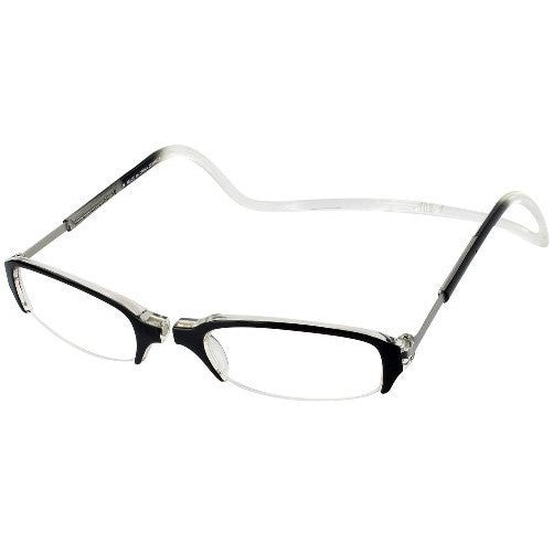 Clic Semi-Rimless Designer Reading Glasses, Black / Crystal, 1.50 by Clic Reading Glasses