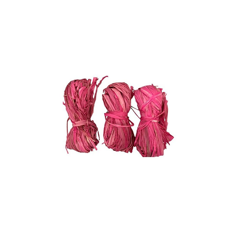 Natural Raffia 3 Bundle Pack Pink