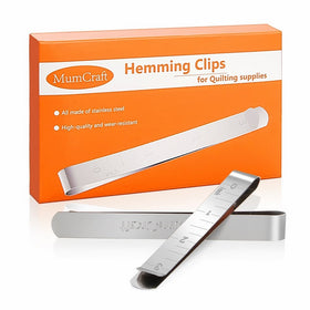 MumCraft Quilting Supplies Set of 15 Stainless Steel Hemming Clips 3 inches Measurement Ruler Sewing Clips for Wonder Clips, Pinning and Marking Sewing Project