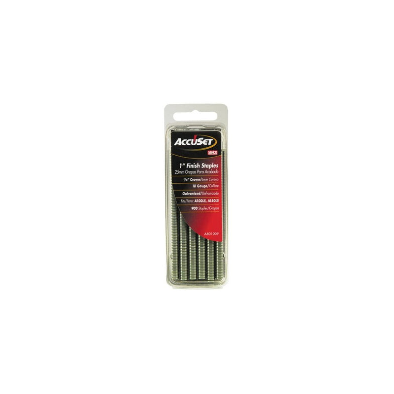 Senco A801009 18 Gauge by 1/4-inch Crown by 1-inch Leg Electro Galvanized Staples (900 per box)