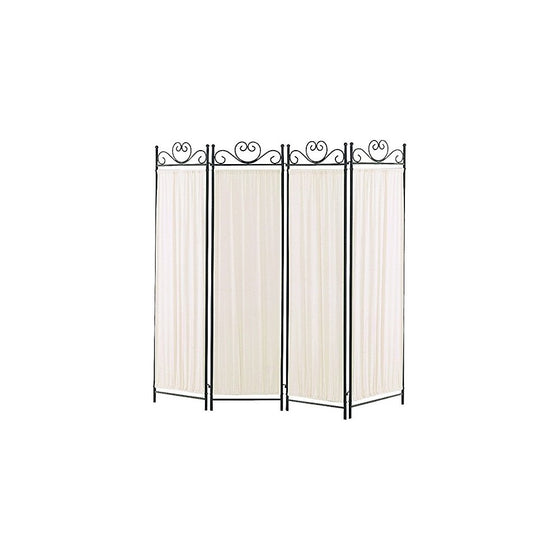 Coaster Traditional Black Metal Folding Four-Panel Screen