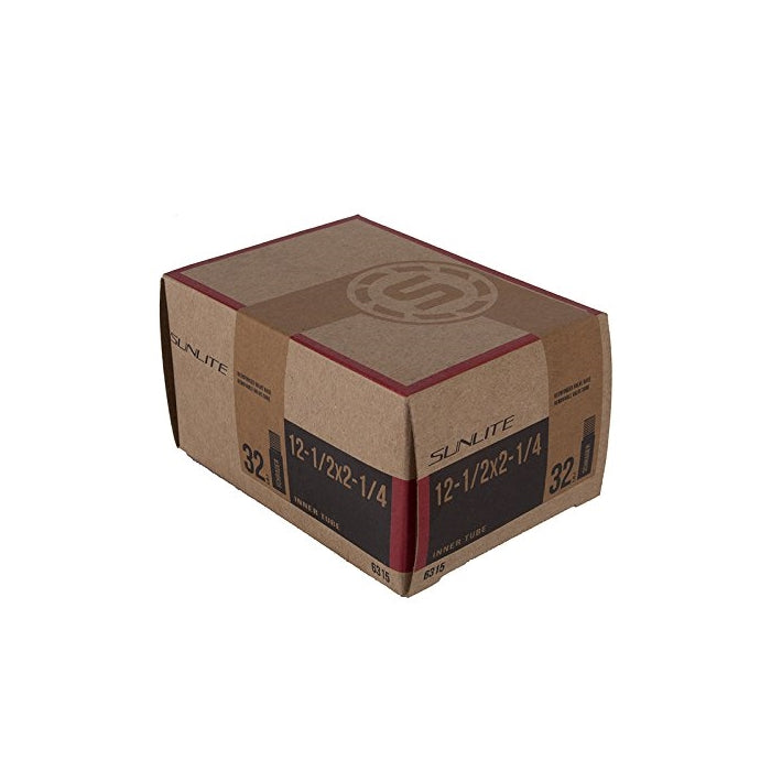 Sunlite Standard Schrader Valve Tubes, 12.5 x 2.25" / 32mm Valve, Black