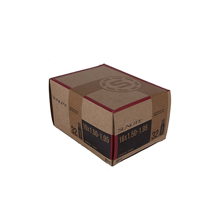 Sunlite Standard Schrader Valve Tubes, 16 x 1.50 - 1.95" / 32mm Valve, Black