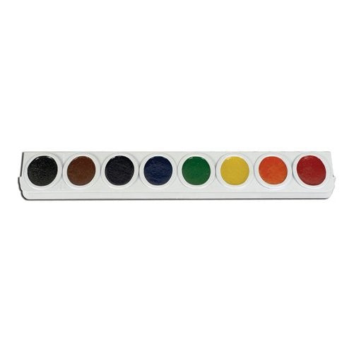 Prang Refill Tray for Oval Watercolor Set, 8 Color Refill Strip, 3 Strips per Box, Assorted Colors (08200)