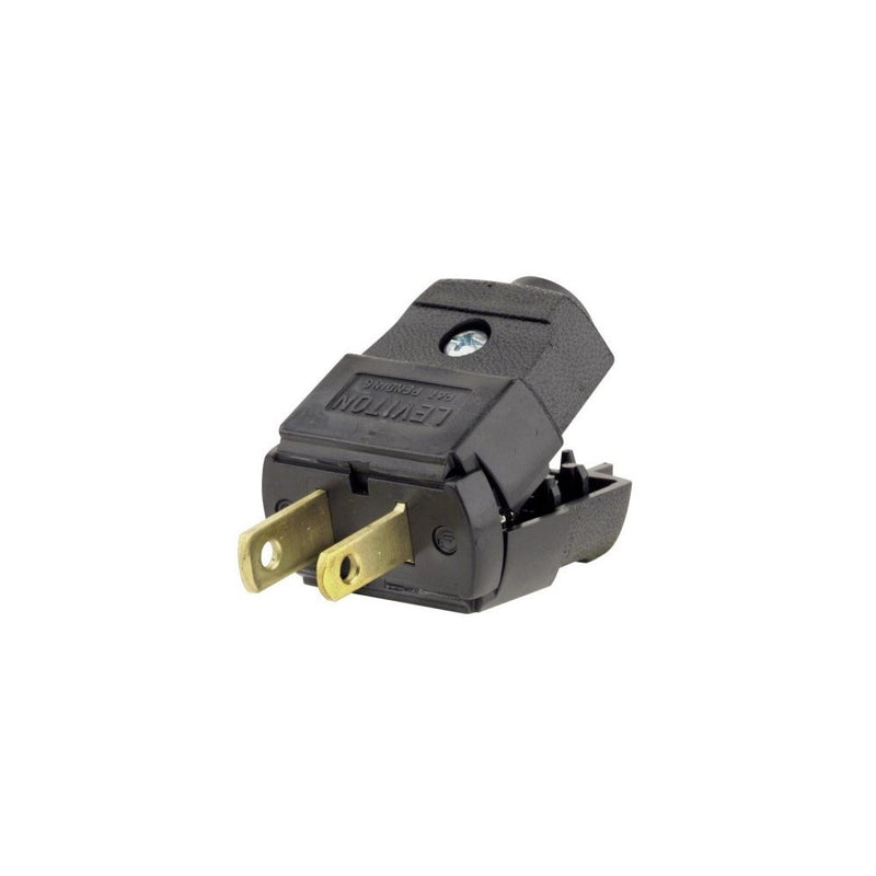 Leviton 101-P 15 Amp, 125 Volt, NEMA 1-15P, 2P, 2W, Plug, Straight Blade, Residential Grade, Polarized, Non-Grounding, Brown