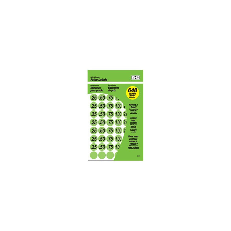 HY-KO PROD Price Label, 648 Piece, Green (30101)