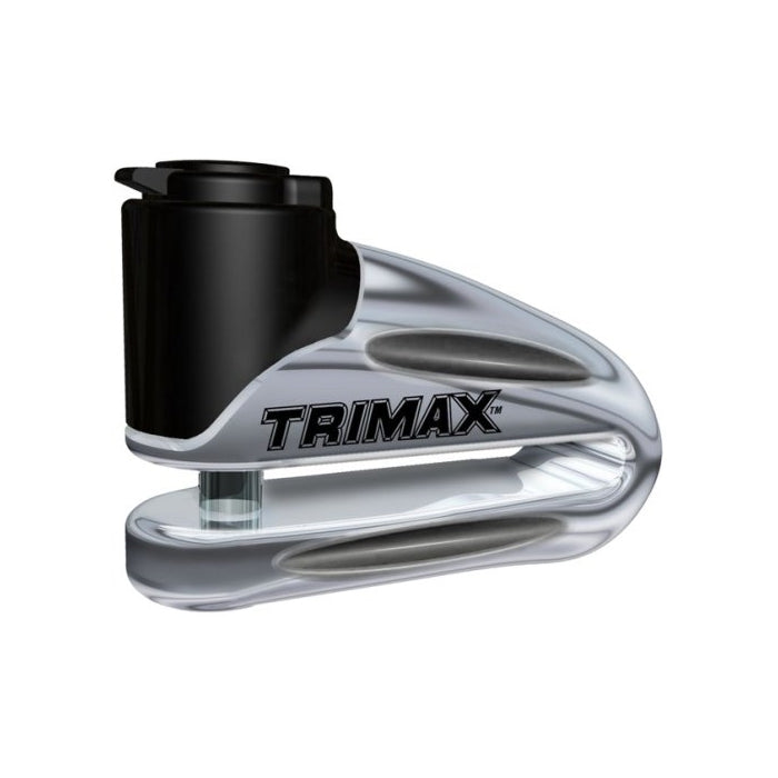 Trimax T665LC Hardened Metal Disc Lock - Chrome 10mm Pin (Long Throat) with Pouch & Reminder Cable