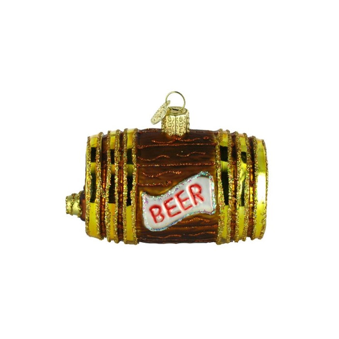 Old World Christmas Beer Keg Glass Ornament