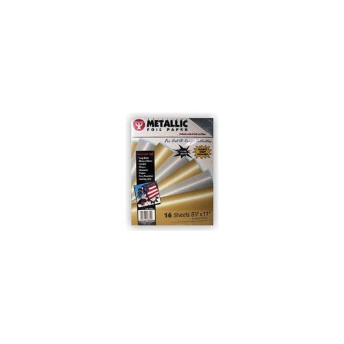 Hygloss Metallic Foil Paper 8.5 in. x 11 in. pack of 16 (8 gold, 8 silver)