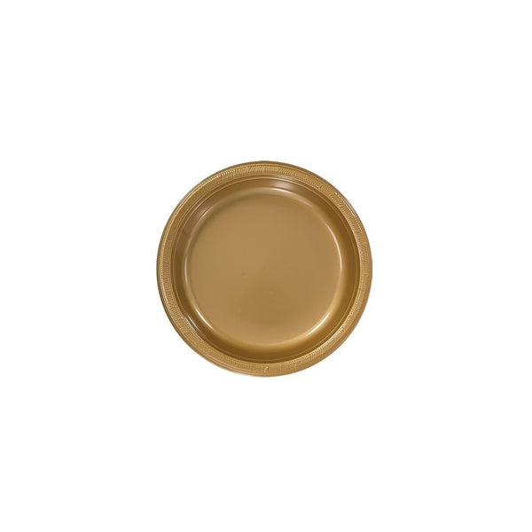 Hanna K. Signature Collection 50 Count Plastic Plate, 7-Inch, Gold