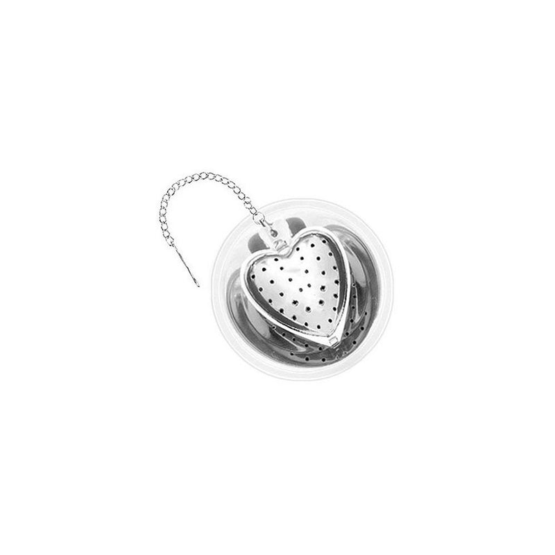 1 X Heart Stainless Steel Tea Infuser with Drip Tray - 2.5 Inch by chefgadget