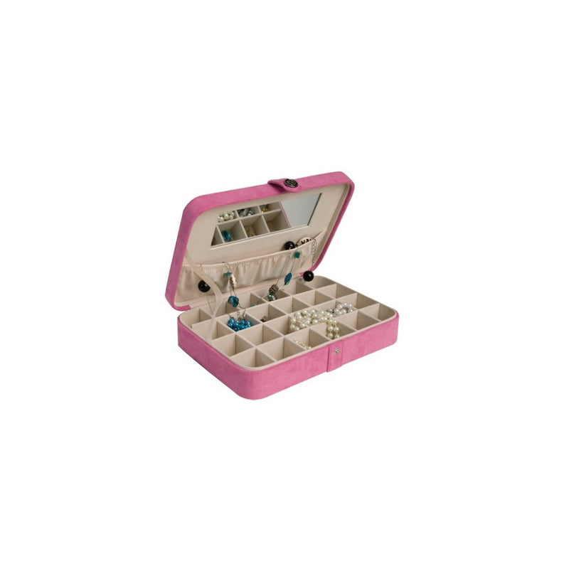 Mele & Co. Maria Plush Earring and Ring Holder Jewelry Box, 24 Sections (Pink)