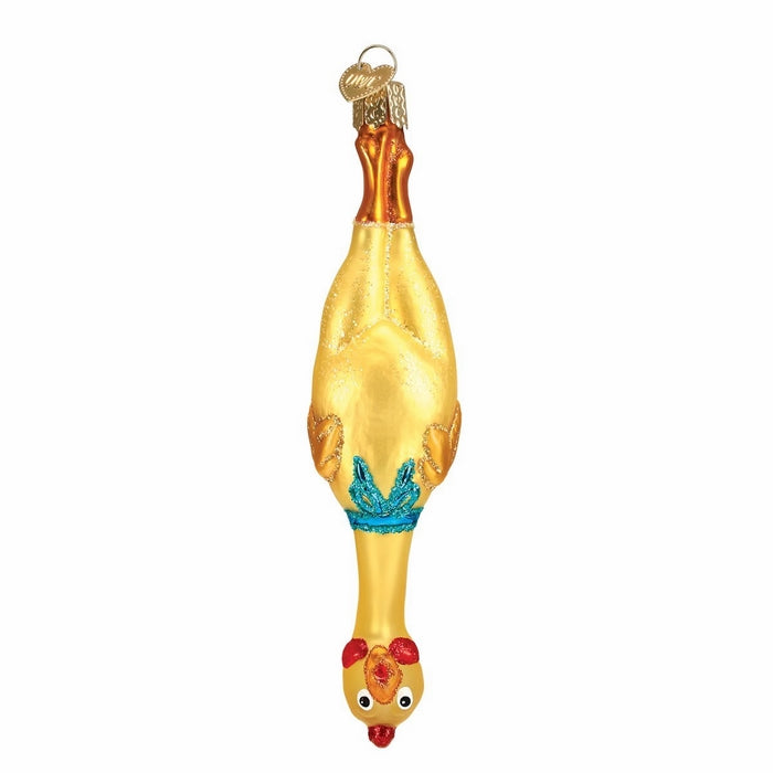 Old World Christmas Rubber Chicken Glass Blown Ornament