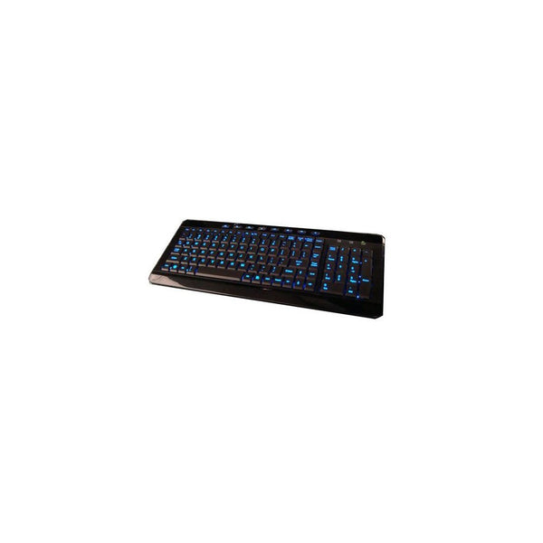 Azend Group W-9868BL USB Backlit Blue LED Multimedia Keyboard (Piano Black)