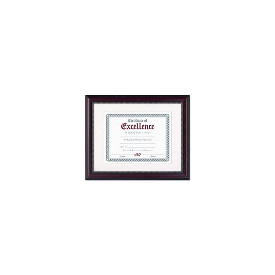 DAX N3028S2T Prestige Document Frame, Matted w/Cert, Rosewood/Black, 11 x 14, 8 1/2 x 11