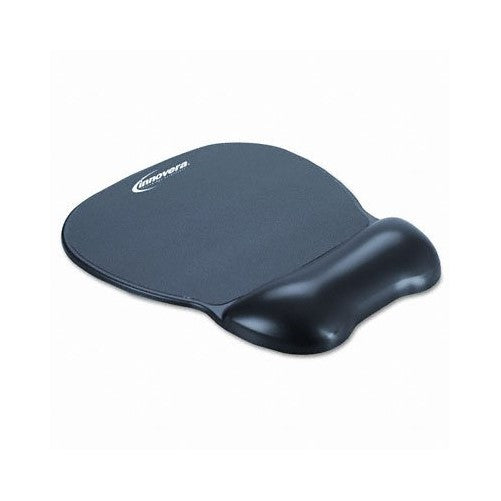 Innovera : Gel Mouse Pad with Wrist Rest, Nonskid Base, 8-1/4 x 9-5/8, Black -:- Sold as 2 Packs of - 1 - / - Total of 2 Each