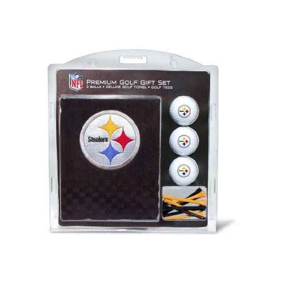 NFL Pittsburgh Steelers Embroidered Golf Towel (3 Golf Balls/12 Tee Gift Set)