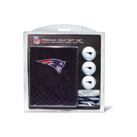 NFL New England Patriots Embroidered Golf Towel (3 Golf Balls/12 Tee Gift Set)
