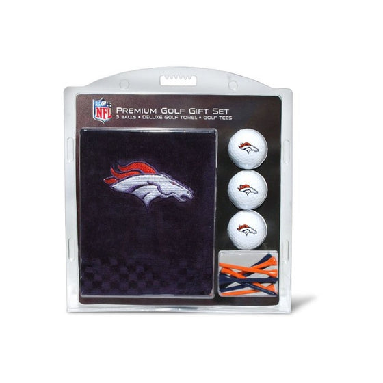NFL Denver Broncos Embroidered Golf Towel (3 Golf Balls/12 Tee Gift Set)