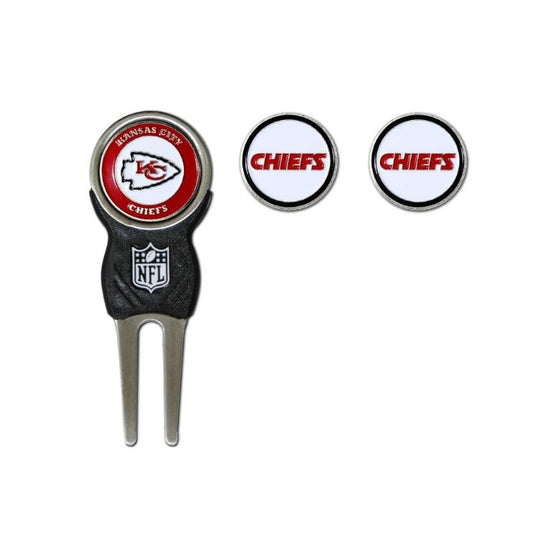 NFL Kansas City Chiefs Signature Divot Tool and 2 Extra Markers