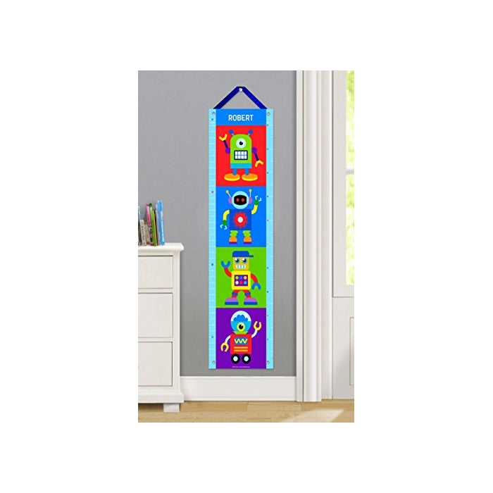 Olive Kids Personalized Lil' Robots Canvas Growth Chart