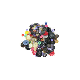 Bag of (100) Very Assorted Buttons. Assorted Colors. Sizes Range From 3/8" to 1-1/2"