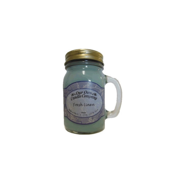 Our Own Candle Company Fresh Linen Scented 13 Ounce Mason Jar Candle