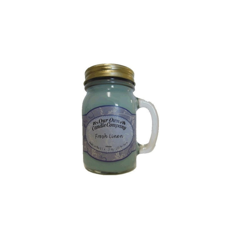 Our Own Candle Company Fresh Linen Scented 13 Ounce Mason Jar Candle