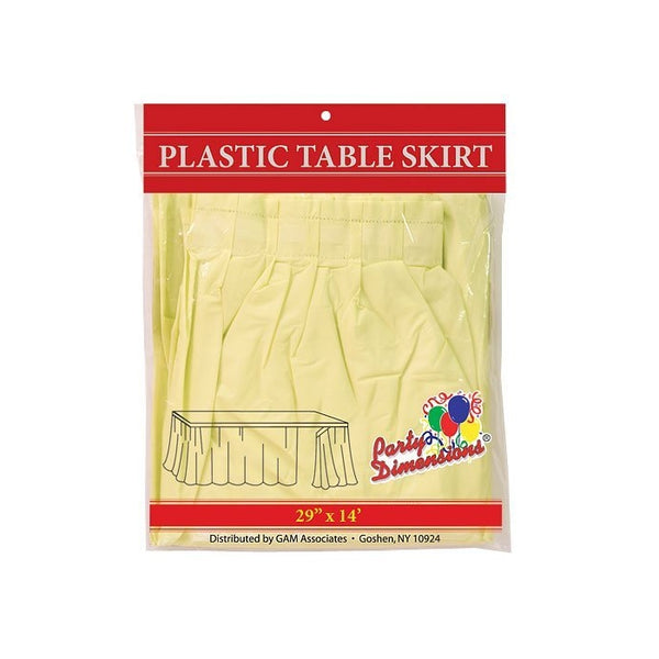 Party Dimensions Single Count Plastic Table Skirt, 29 by 14-Feet, Yellow