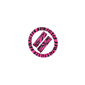 Safari Animal Print Steering Wheel Cover and Shoulder Belt Pads - Hot Pink Zebra