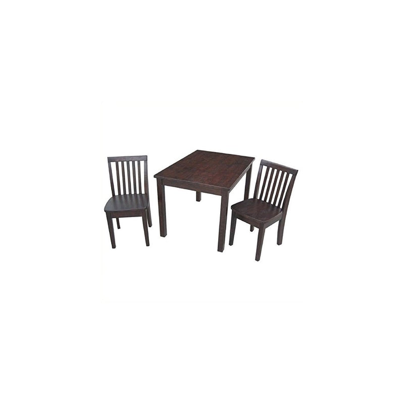 International Concepts 3-Piece 2532 Table with 2 Mission Juvenile Chairs, Rich Mocha Finish