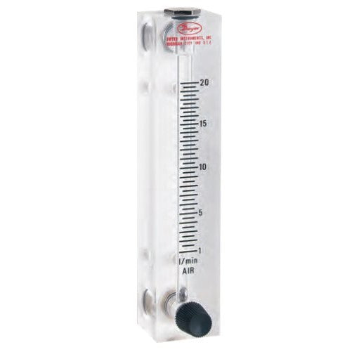 Dwyer Visi-Float Series VFB Flowmeter, 4" Scale Length, Range 0.5-12 GPH Water, with Stainless Steel Valve, 1/8" Female NPT Process Connection