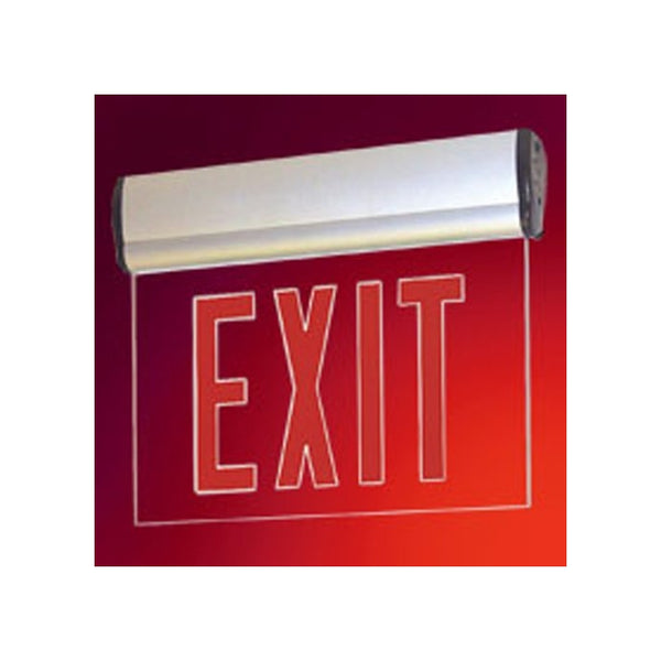 Edge Lit LED Exit Sign with Adjustable Housing- 2-circuit, Red Letters